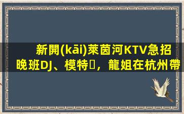 新開(kāi)萊茵河KTV急招晚班DJ、模特，龍姐在杭州帶你上班